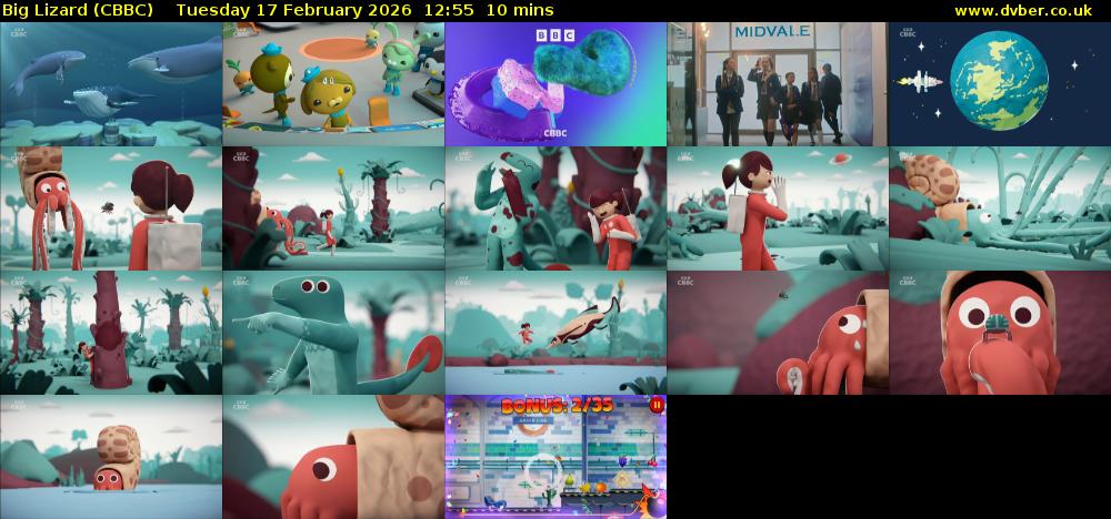 Big Lizard (CBBC) Tuesday 17 February 2026 12:55 - 13:05