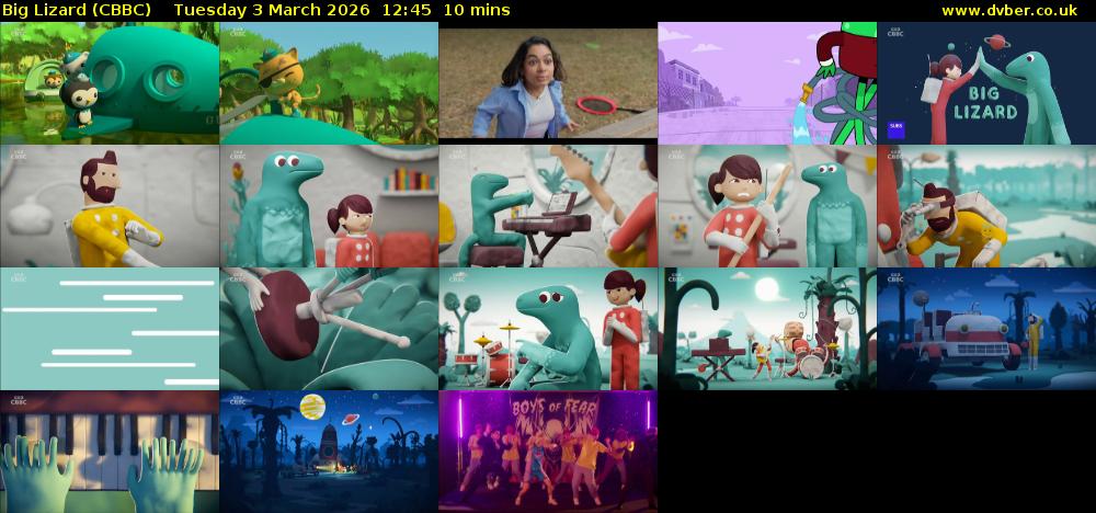 Big Lizard (CBBC) Tuesday 3 March 2026 12:45 - 12:55