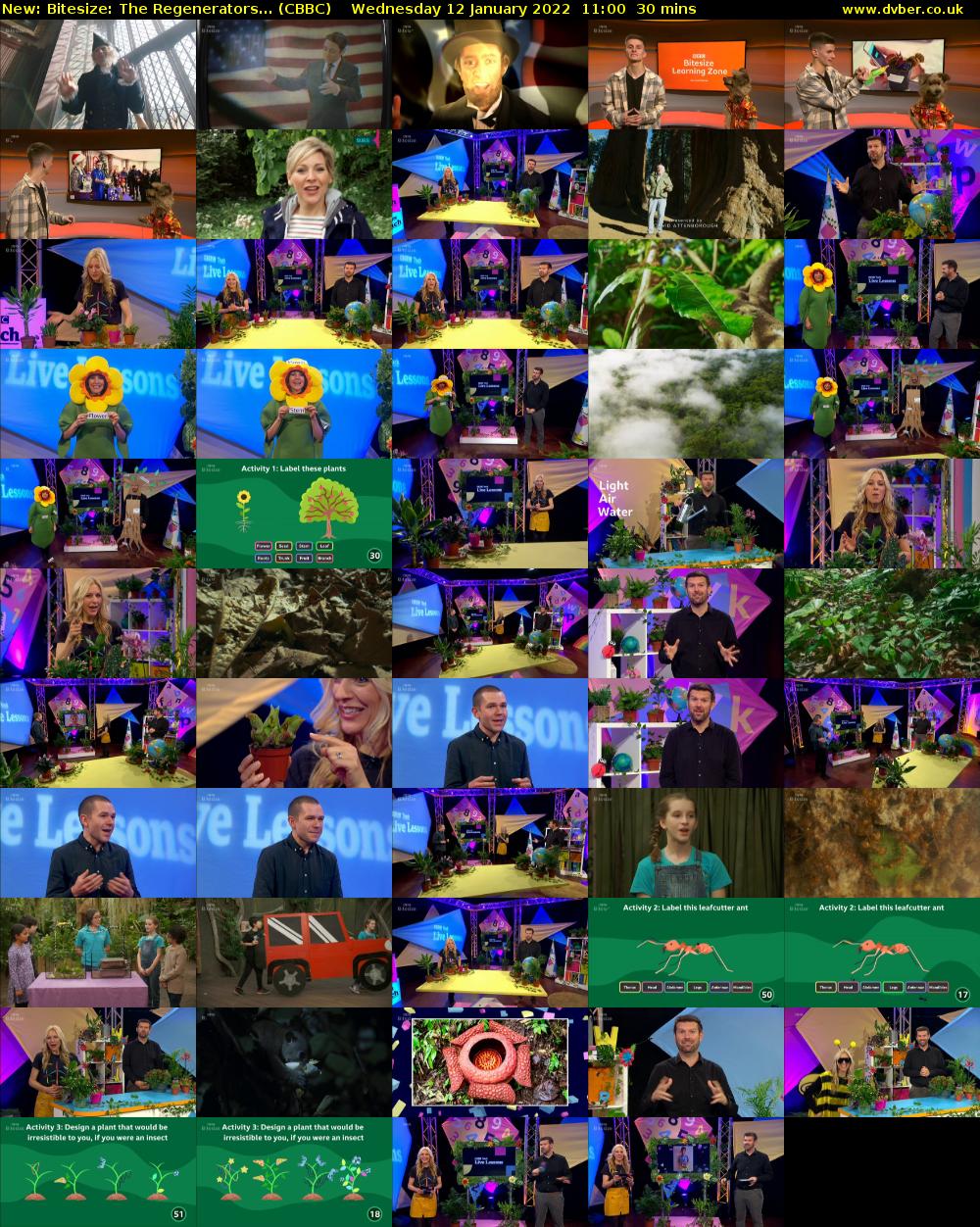Bitesize: The Regenerators... (CBBC) Wednesday 12 January 2022 11:00 - 11:30