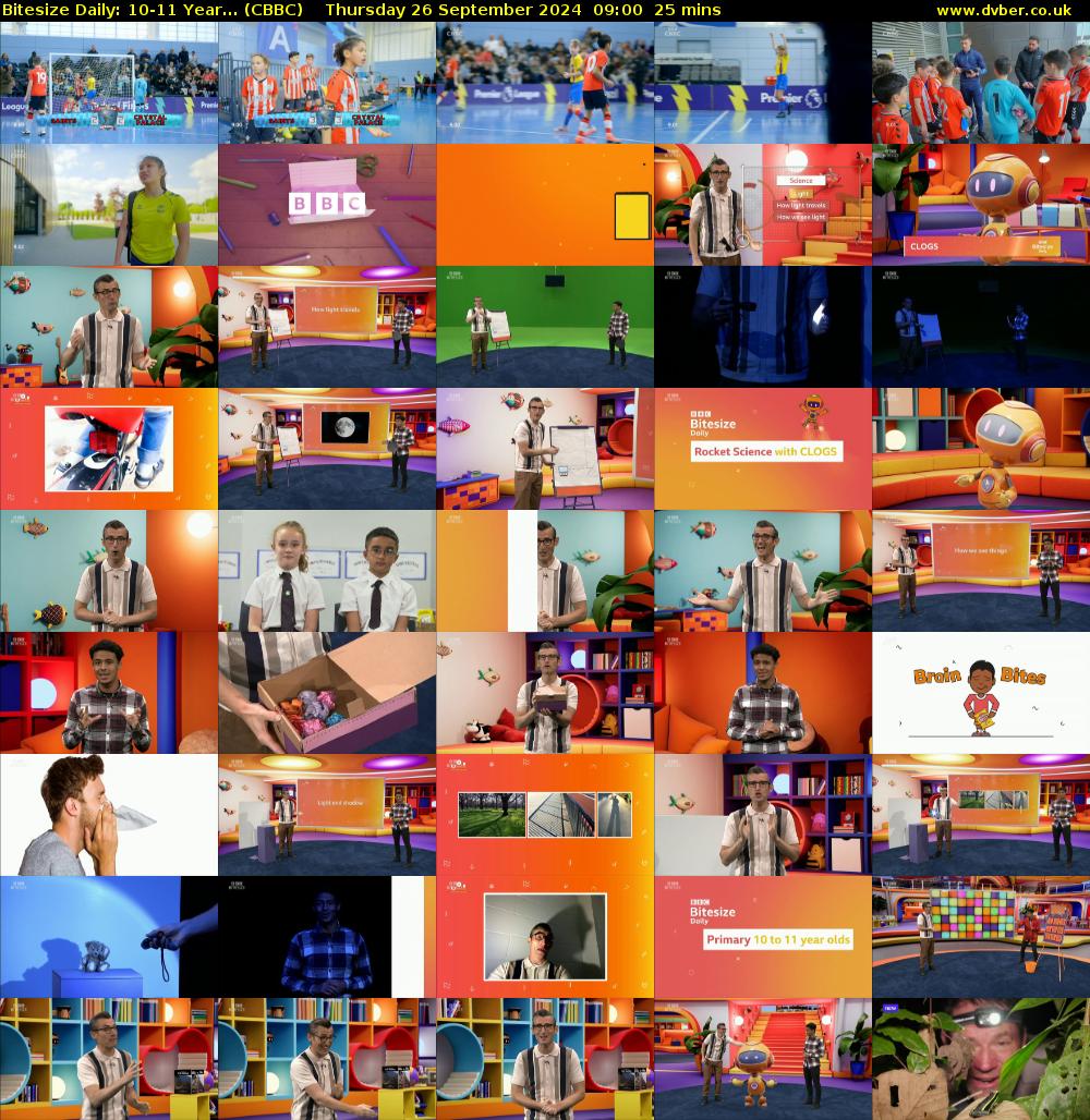 Bitesize Daily: 10-11 Year... (CBBC) Thursday 26 September 2024 09:00 - 09:25