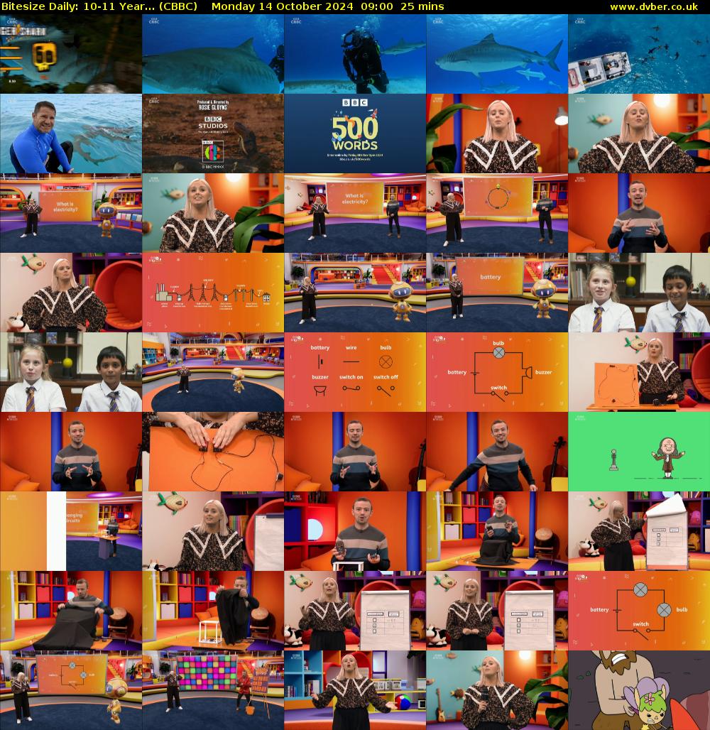 Bitesize Daily: 10-11 Year... (CBBC) Monday 14 October 2024 09:00 - 09:25