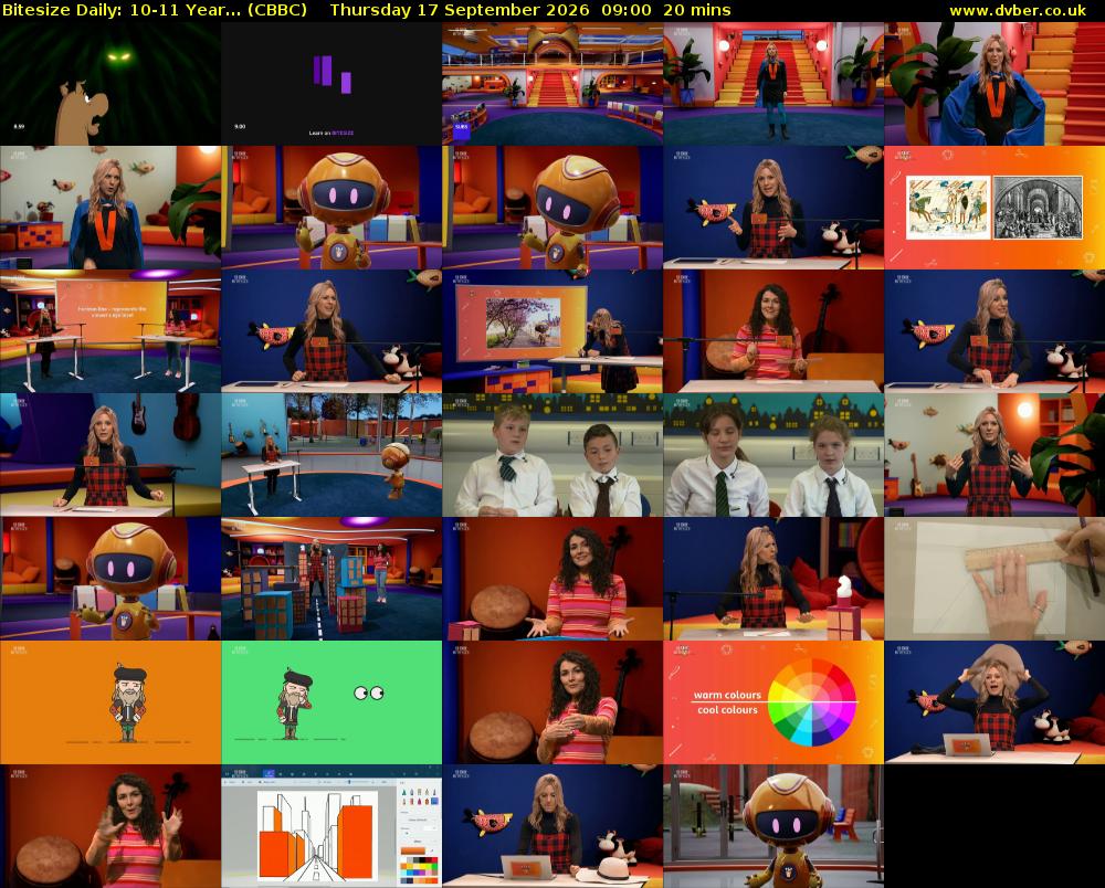 Bitesize Daily: 10-11 Year... (CBBC) Thursday 17 September 2026 09:00 - 09:20