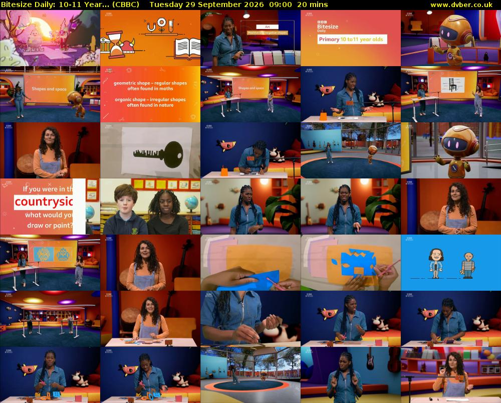 Bitesize Daily: 10-11 Year... (CBBC) Tuesday 29 September 2026 09:00 - 09:20