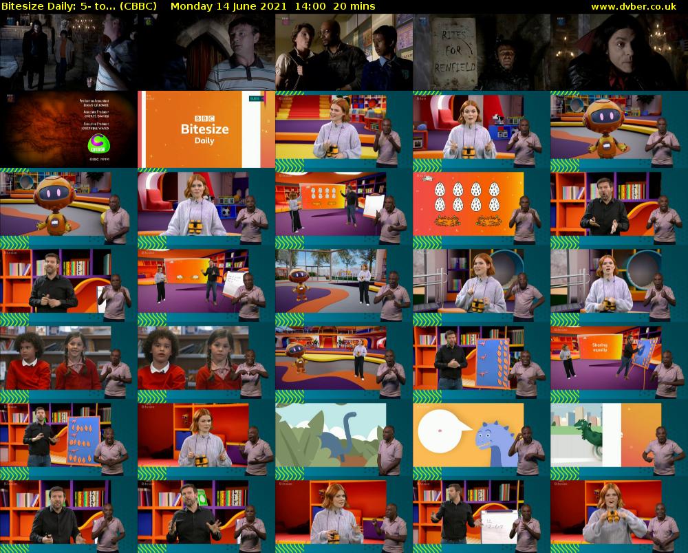 Bitesize Daily: 5- to... (CBBC) Monday 14 June 2021 14:00 - 14:20
