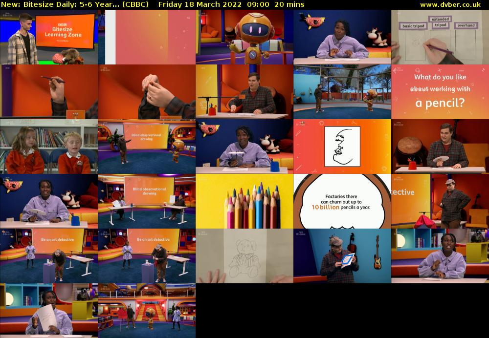 Bitesize Daily: 5-6 Year... (CBBC) Friday 18 March 2022 09:00 - 09:20