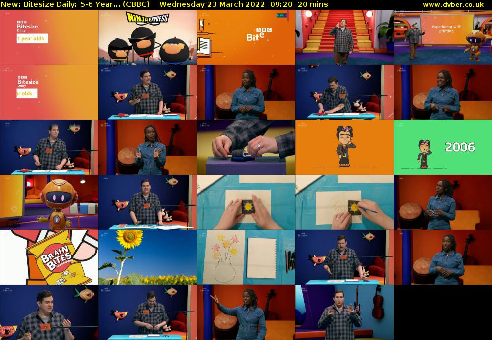 Bitesize Daily: 5-6 Year... (CBBC) Wednesday 23 March 2022 09:20 - 09:40