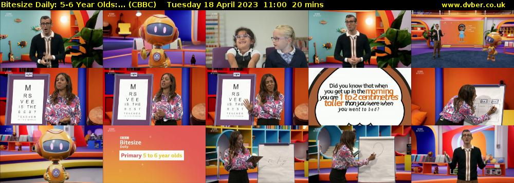 Bitesize Daily: 5-6 Year Olds:... (CBBC) Tuesday 18 April 2023 11:00 - 11:20