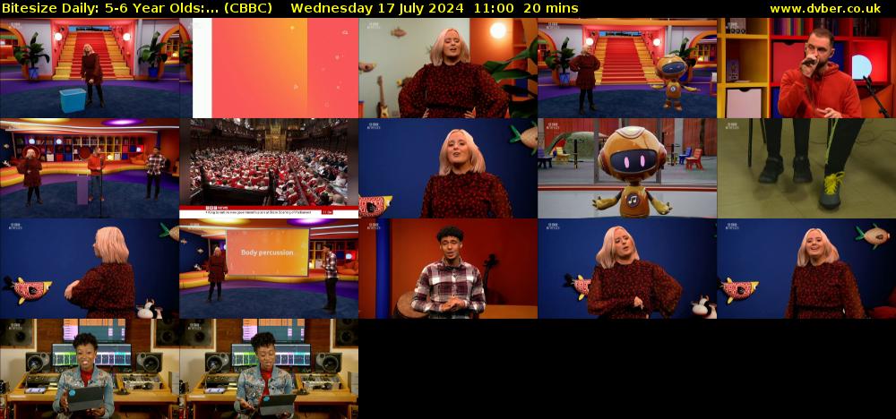 Bitesize Daily: 5-6 Year Olds:... (CBBC) Wednesday 17 July 2024 11:00 - 11:20