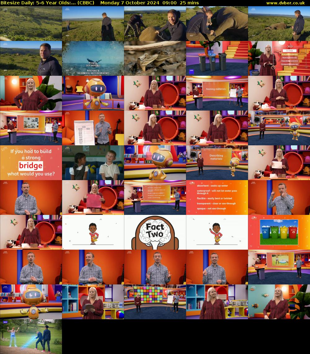 Bitesize Daily: 5-6 Year Olds:... (CBBC) Monday 7 October 2024 09:00 - 09:25