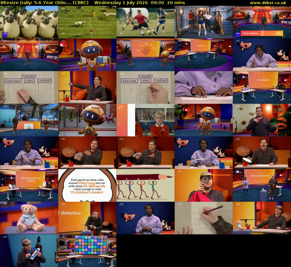 Bitesize Daily: 5-6 Year Olds:... (CBBC) Wednesday 1 July 2026 09:00 - 09:20