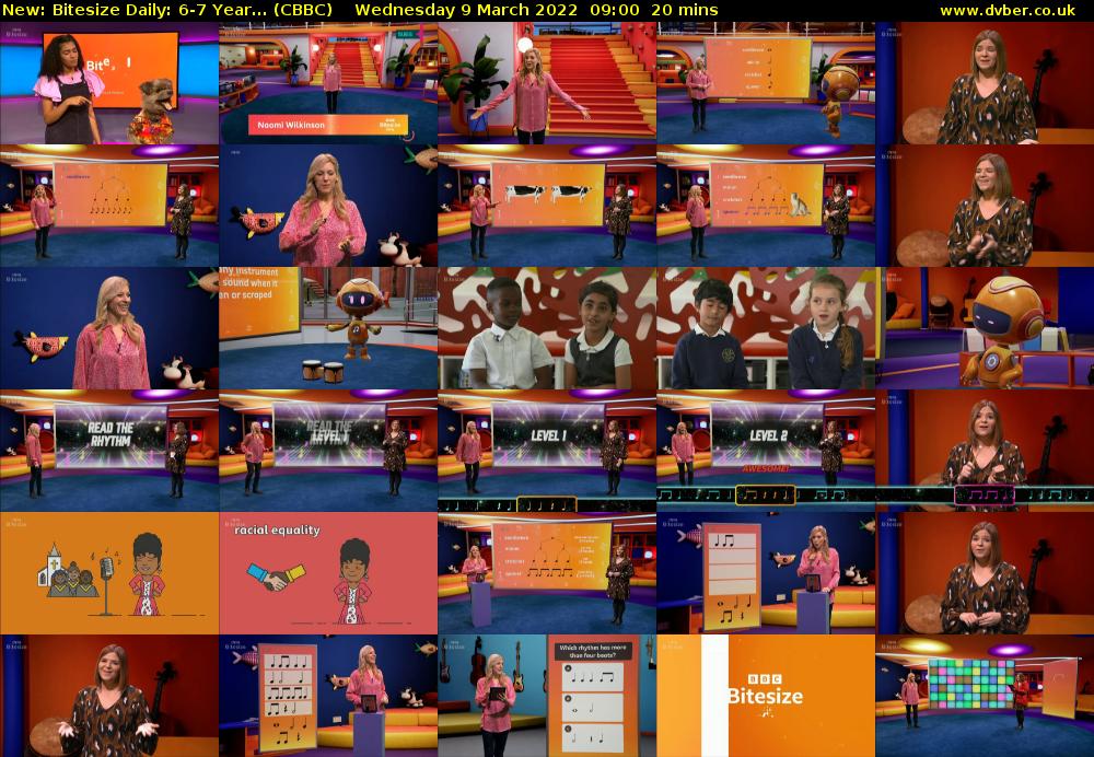 Bitesize Daily: 6-7 Year... (CBBC) Wednesday 9 March 2022 09:00 - 09:20