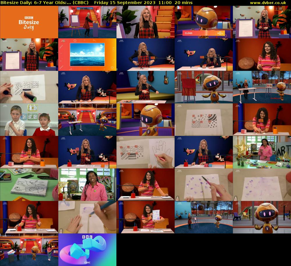 Bitesize Daily: 6-7 Year Olds:... (CBBC) Friday 15 September 2023 11:00 - 11:20