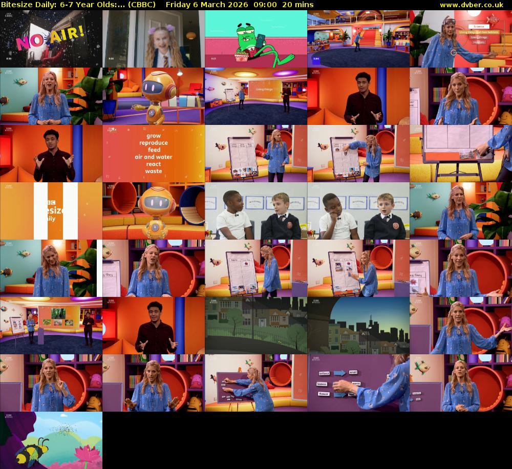 Bitesize Daily: 6-7 Year Olds:... (CBBC) Friday 6 March 2026 09:00 - 09:20