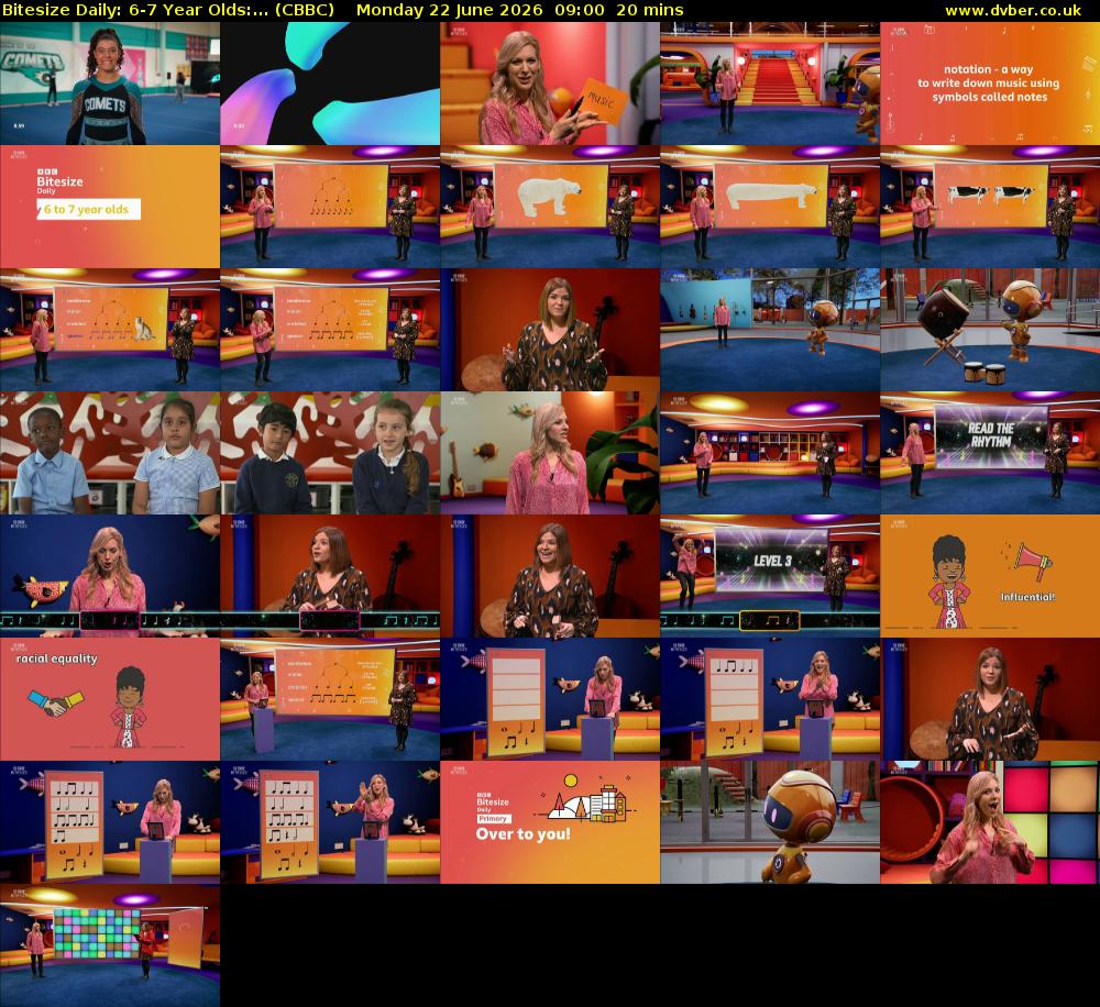 Bitesize Daily: 6-7 Year Olds:... (CBBC) Monday 22 June 2026 09:00 - 09:20