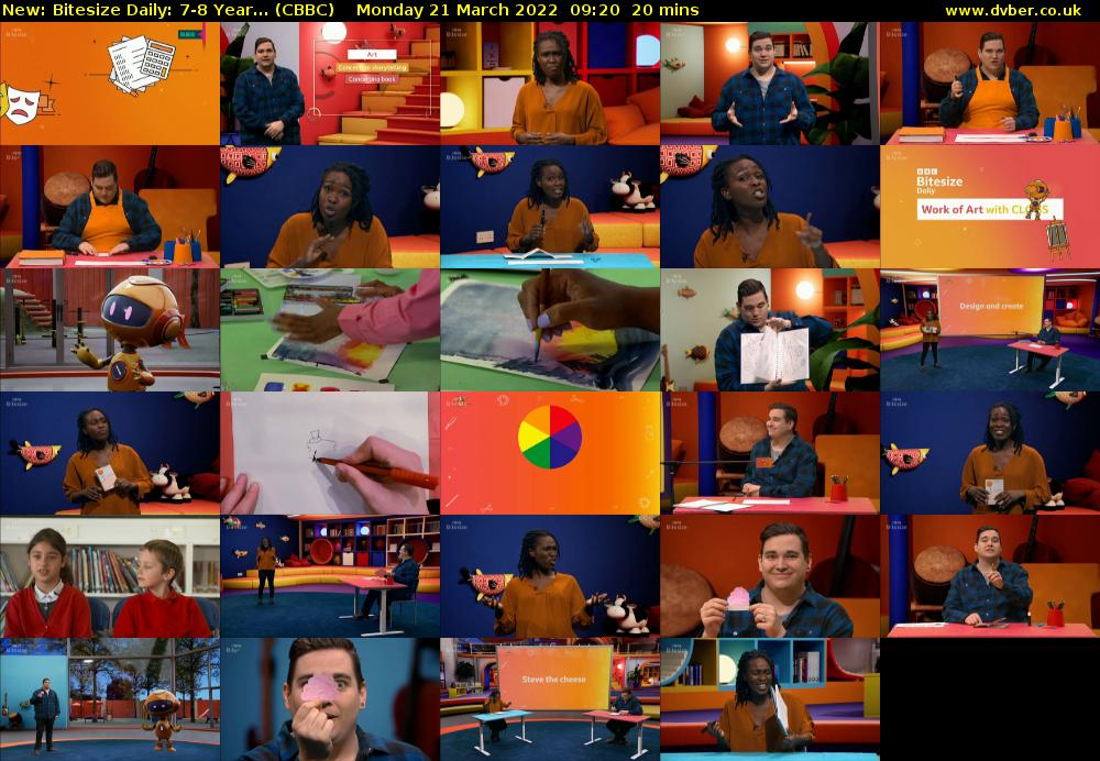 Bitesize Daily: 7-8 Year... (CBBC) Monday 21 March 2022 09:20 - 09:40