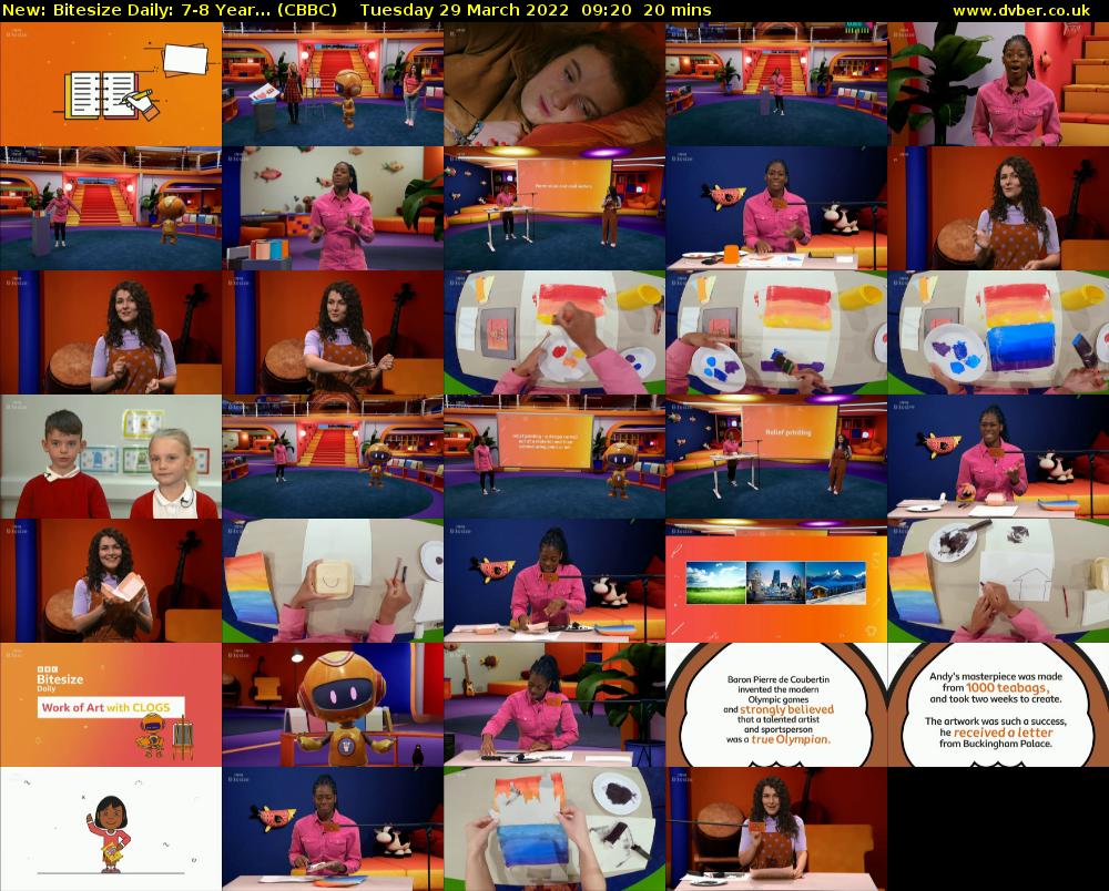 Bitesize Daily: 7-8 Year... (CBBC) Tuesday 29 March 2022 09:20 - 09:40