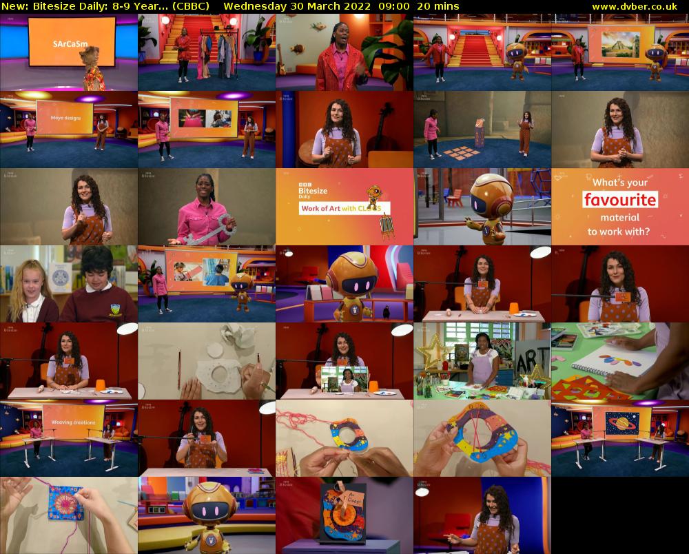 Bitesize Daily: 8-9 Year... (CBBC) Wednesday 30 March 2022 09:00 - 09:20