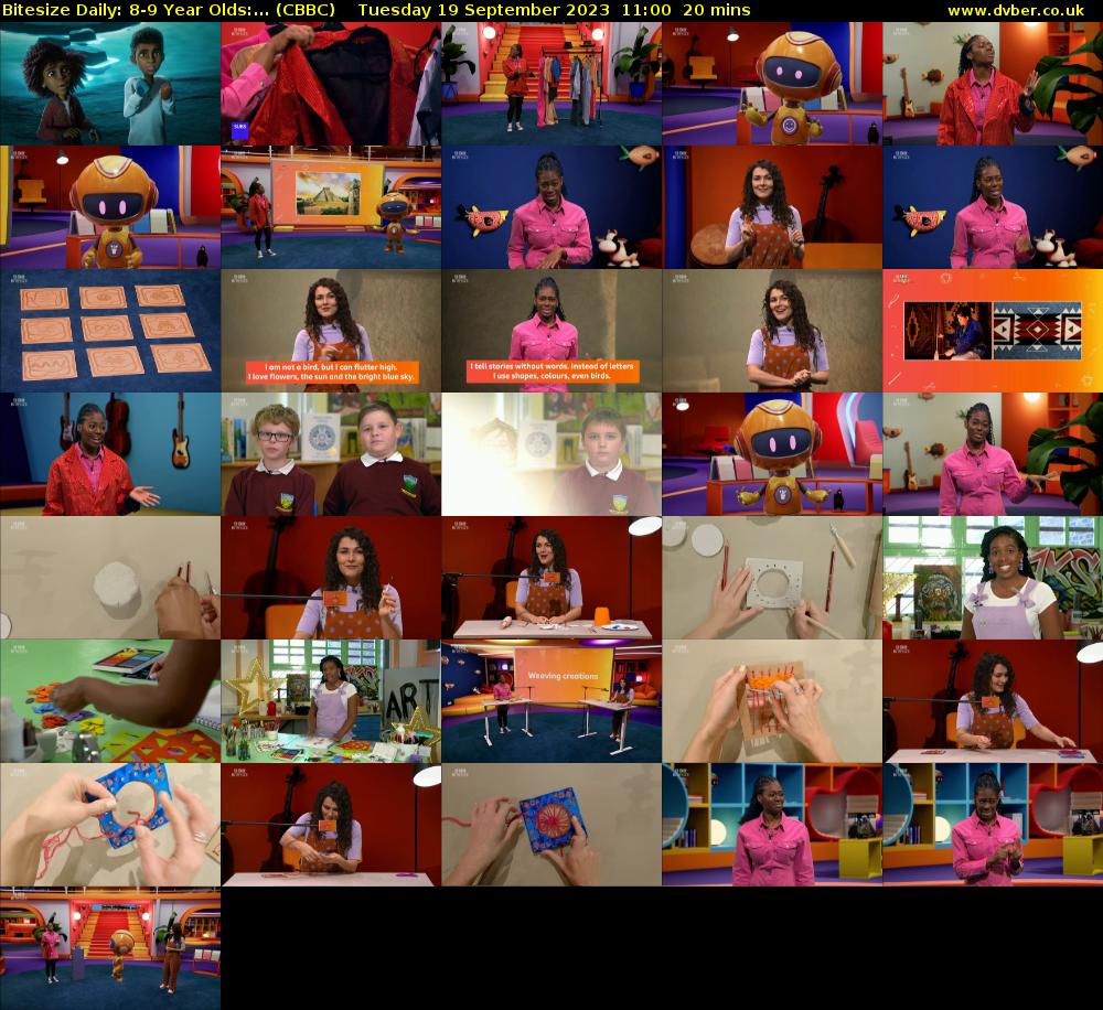 Bitesize Daily: 8-9 Year Olds:... (CBBC) Tuesday 19 September 2023 11:00 - 11:20