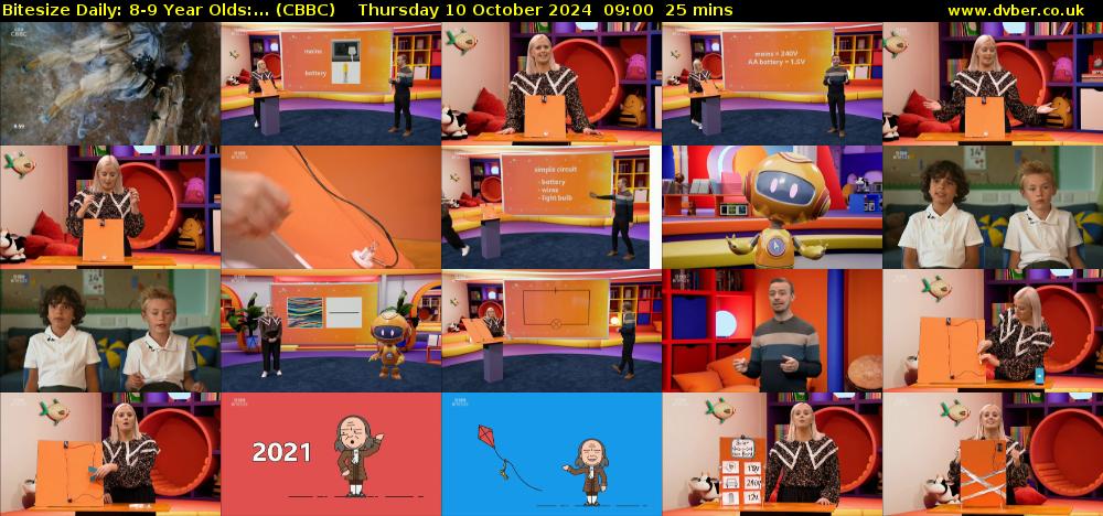 Bitesize Daily: 8-9 Year Olds:... (CBBC) Thursday 10 October 2024 09:00 - 09:25