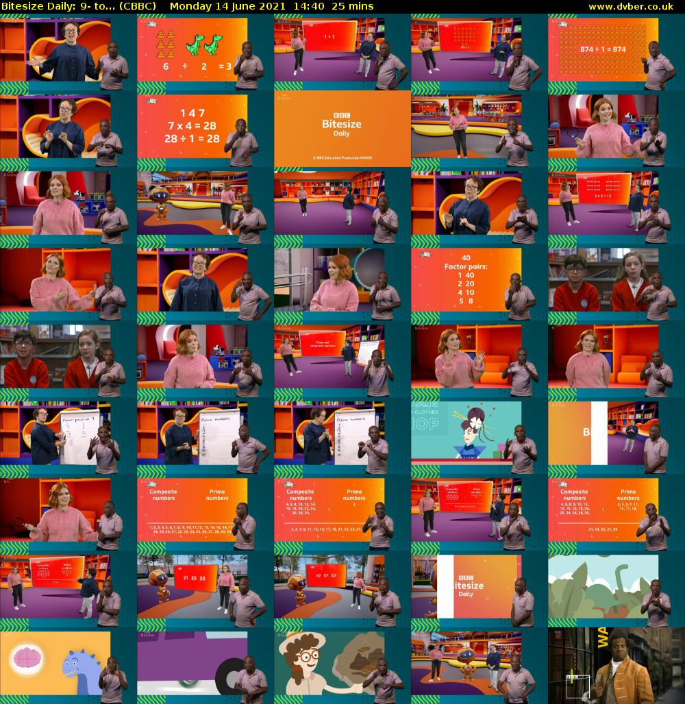 Bitesize Daily: 9- to... (CBBC) Monday 14 June 2021 14:40 - 15:05