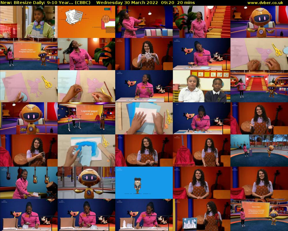 Bitesize Daily: 9-10 Year... (CBBC) Wednesday 30 March 2022 09:20 - 09:40
