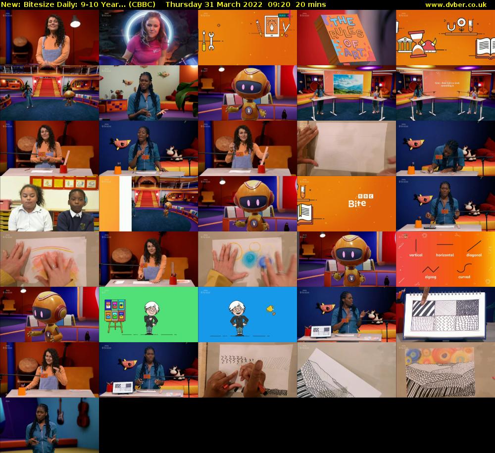 Bitesize Daily: 9-10 Year... (CBBC) Thursday 31 March 2022 09:20 - 09:40