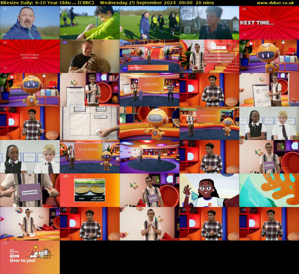 Bitesize Daily: 9-10 Year Olds:... (CBBC) Wednesday 25 September 2024 09:00 - 09:20