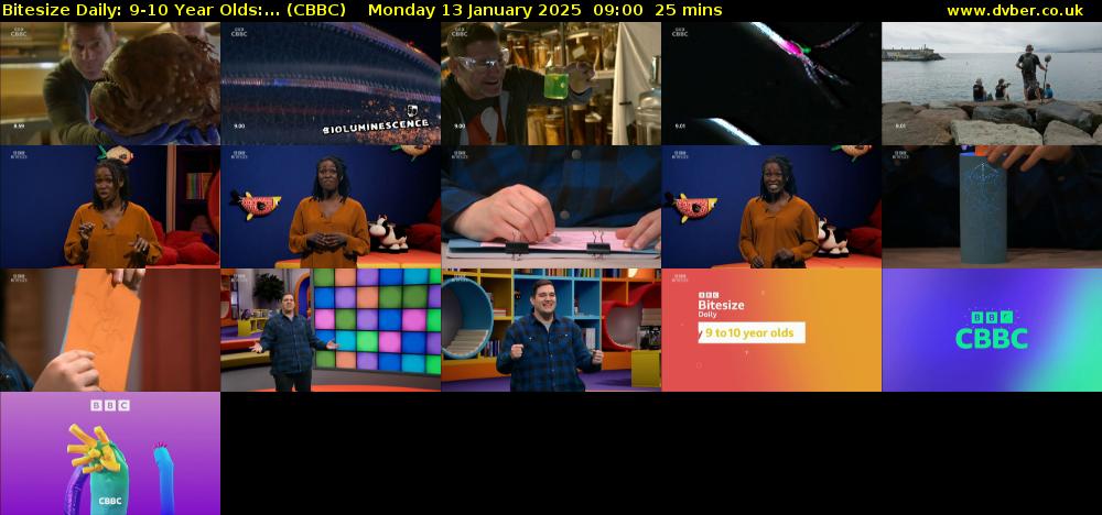 Bitesize Daily: 9-10 Year Olds:... (CBBC) Monday 13 January 2025 09:00 - 09:25