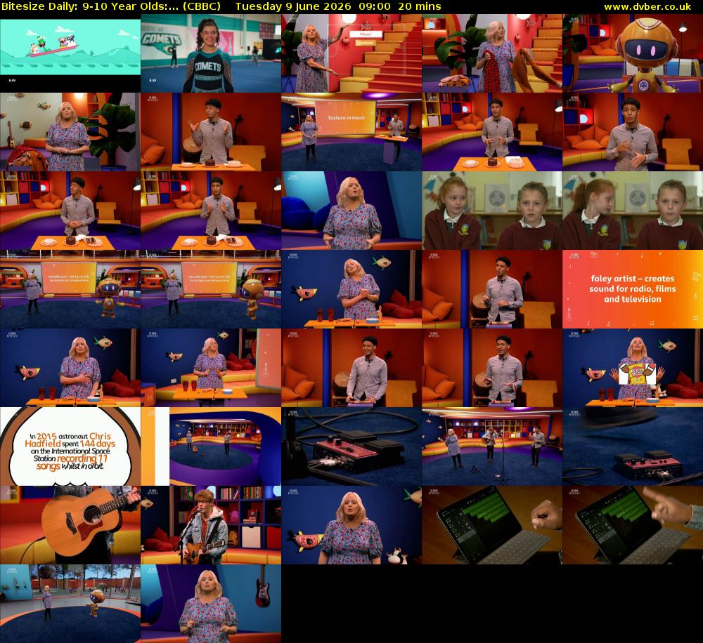 Bitesize Daily: 9-10 Year Olds:... (CBBC) Tuesday 9 June 2026 09:00 - 09:20