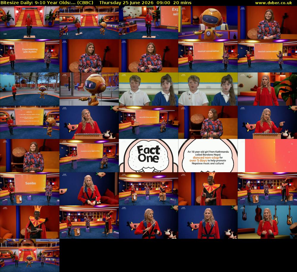 Bitesize Daily: 9-10 Year Olds:... (CBBC) Thursday 25 June 2026 09:00 - 09:20