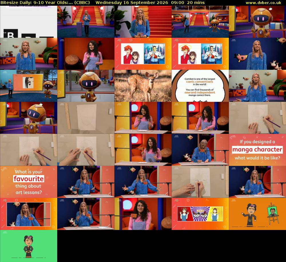 Bitesize Daily: 9-10 Year Olds:... (CBBC) Wednesday 16 September 2026 09:00 - 09:20