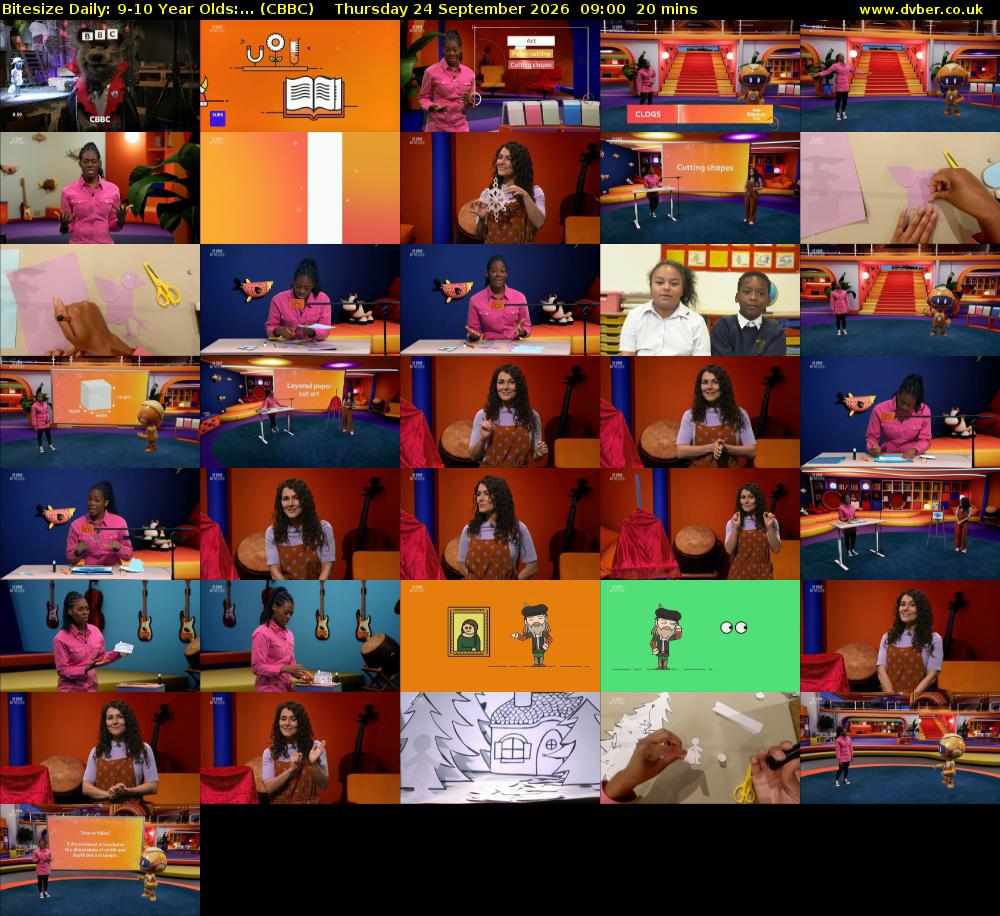 Bitesize Daily: 9-10 Year Olds:... (CBBC) Thursday 24 September 2026 09:00 - 09:20