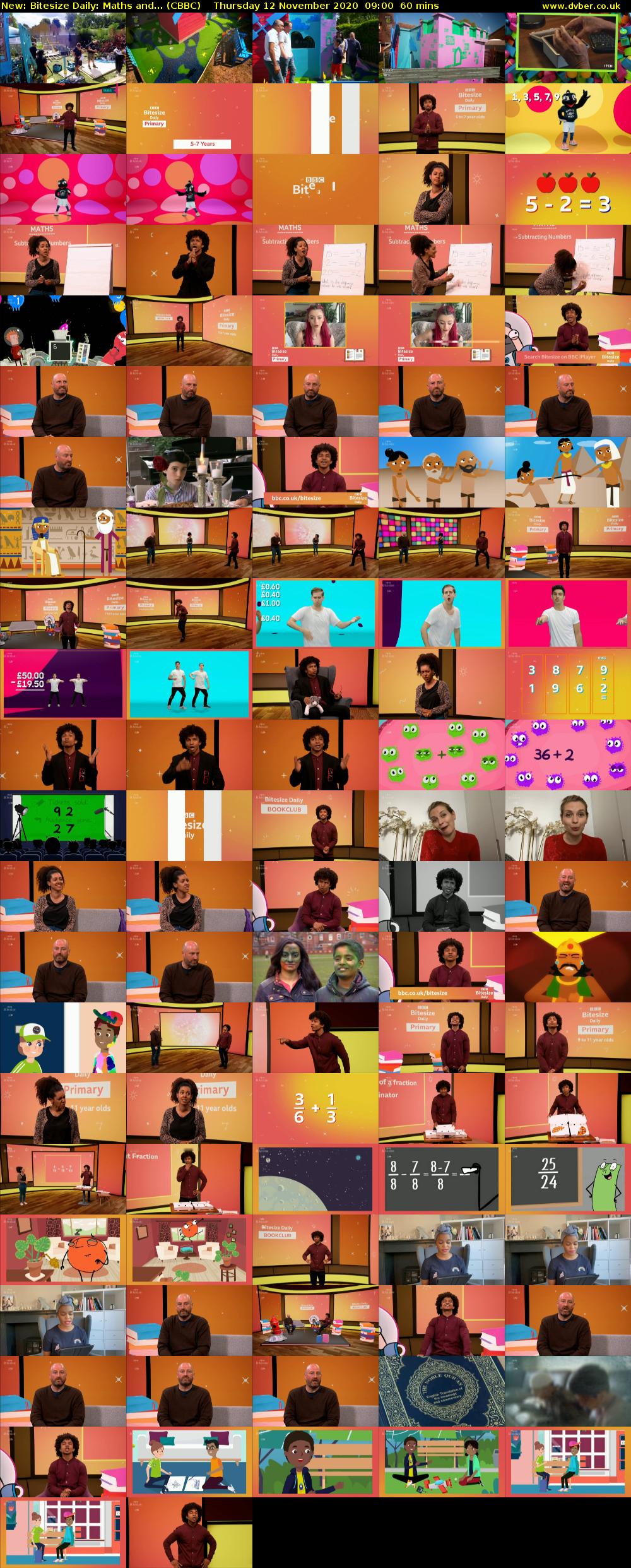 Bitesize Daily: Maths and... (CBBC) Thursday 12 November 2020 09:00 - 10:00