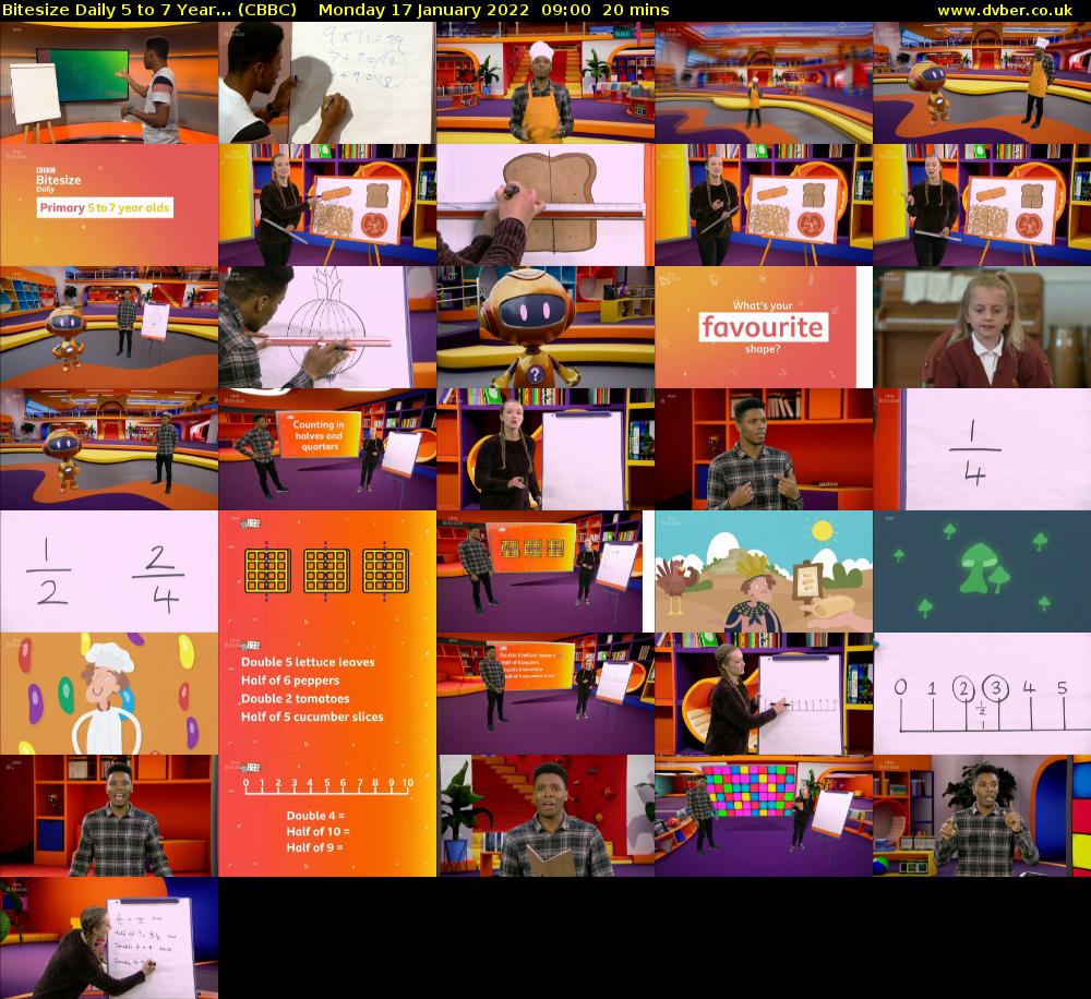 Bitesize Daily 5 to 7 year... (CBBC) Monday 17 January 2022 09:00 - 09:20