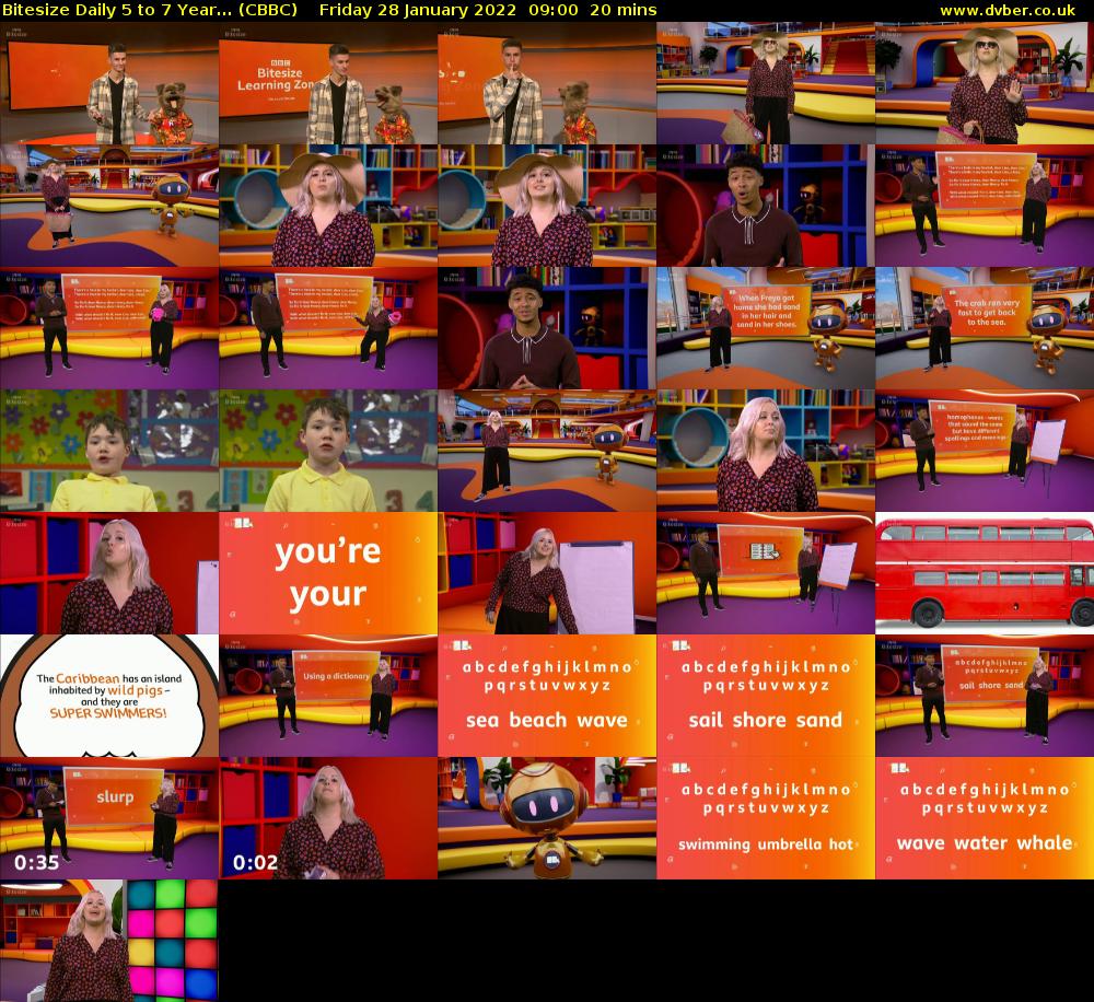 Bitesize Daily 5 to 7 year... (CBBC) Friday 28 January 2022 09:00 - 09:20
