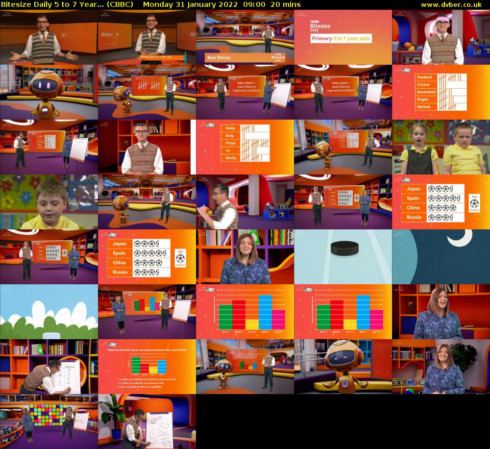 Bitesize Daily 5 to 7 year... (CBBC) Monday 31 January 2022 09:00 - 09:20