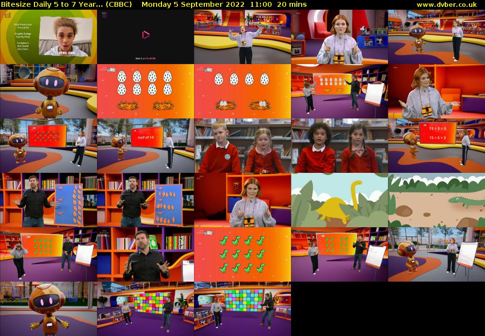 Bitesize Daily 5 to 7 year... (CBBC) Monday 5 September 2022 11:00 - 11:20