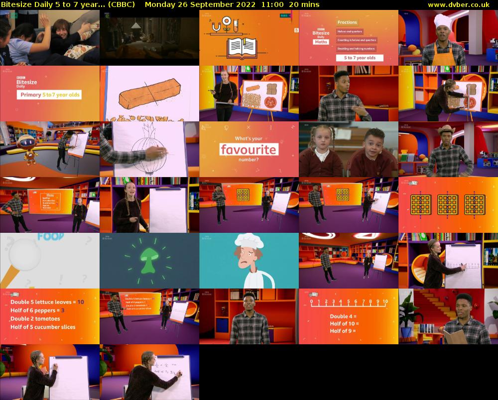 Bitesize Daily 5 to 7 year... (CBBC) Monday 26 September 2022 11:00 - 11:20