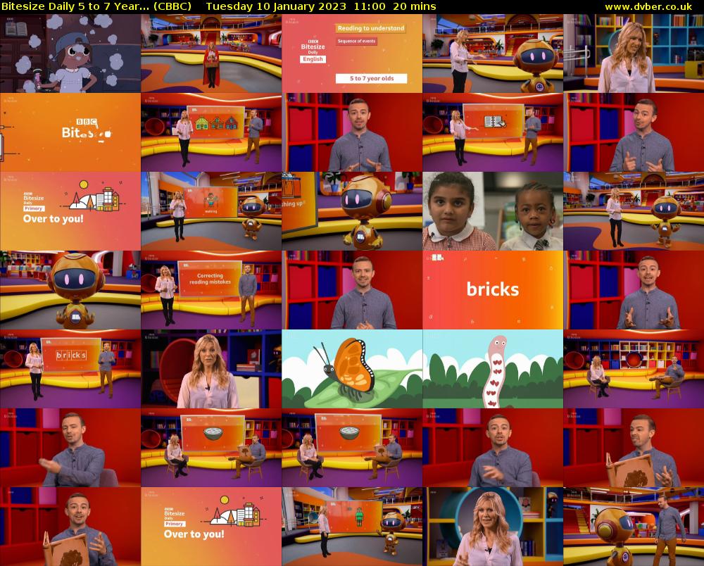 Bitesize Daily 5 to 7 year... (CBBC) Tuesday 10 January 2023 11:00 - 11:20