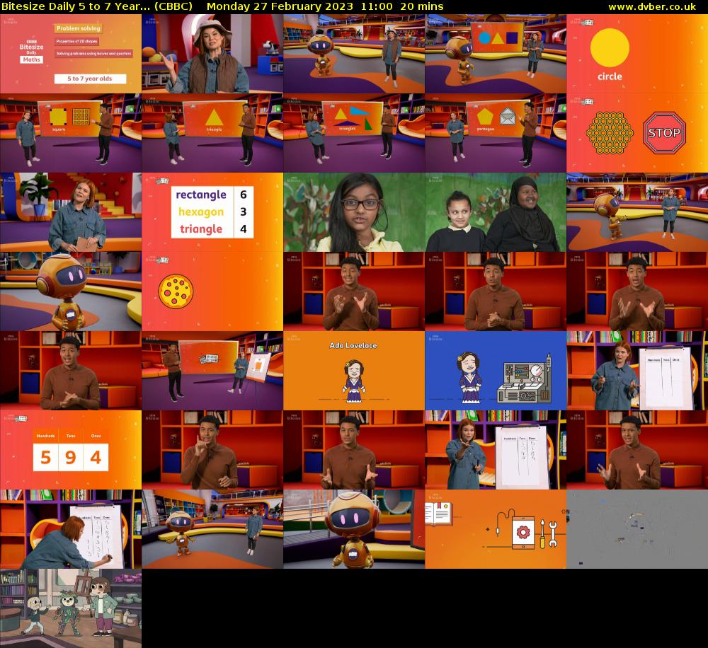 Bitesize Daily 5 to 7 year... (CBBC) Monday 27 February 2023 11:00 - 11:20