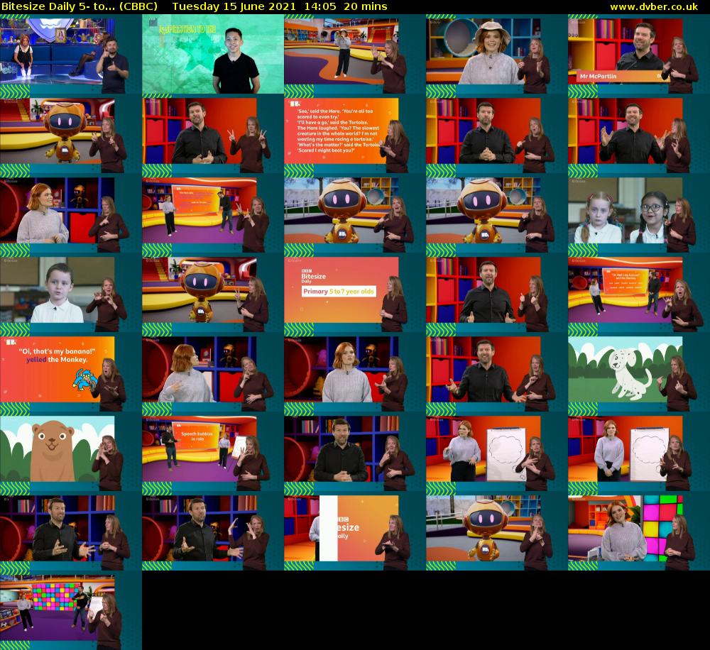 Bitesize Daily 5- to... (CBBC) Tuesday 15 June 2021 14:05 - 14:25