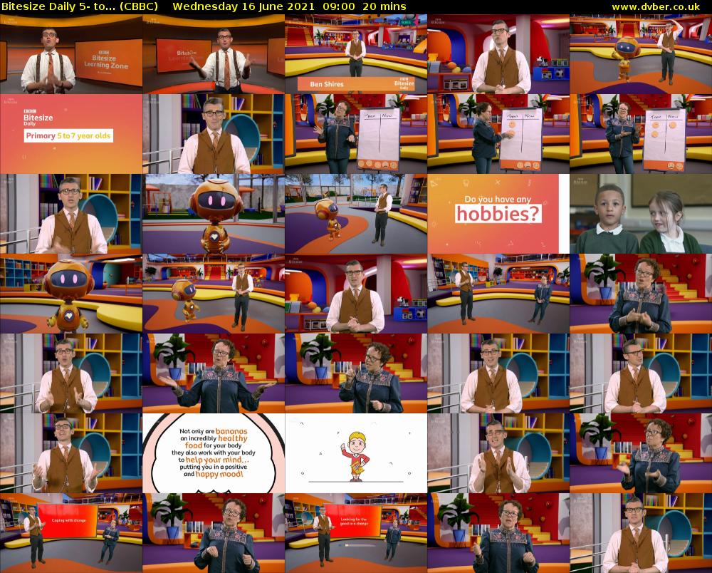 Bitesize Daily 5- to... (CBBC) Wednesday 16 June 2021 09:00 - 09:20
