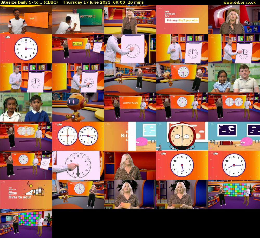Bitesize Daily 5- to... (CBBC) Thursday 17 June 2021 09:00 - 09:20