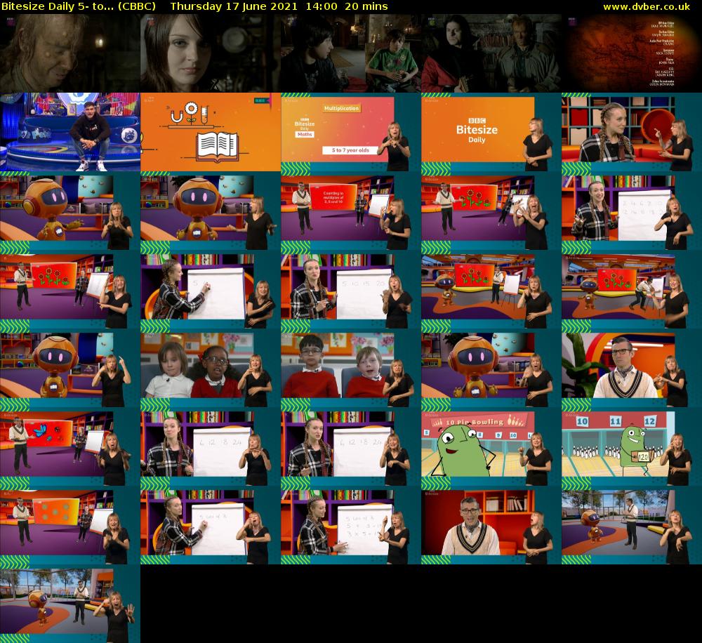 Bitesize Daily 5- to... (CBBC) Thursday 17 June 2021 14:00 - 14:20