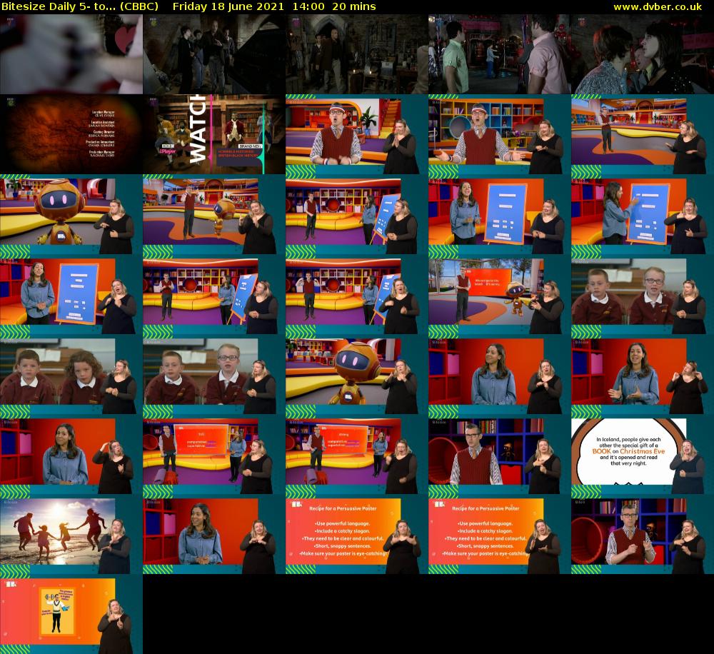 Bitesize Daily 5- to... (CBBC) Friday 18 June 2021 14:00 - 14:20