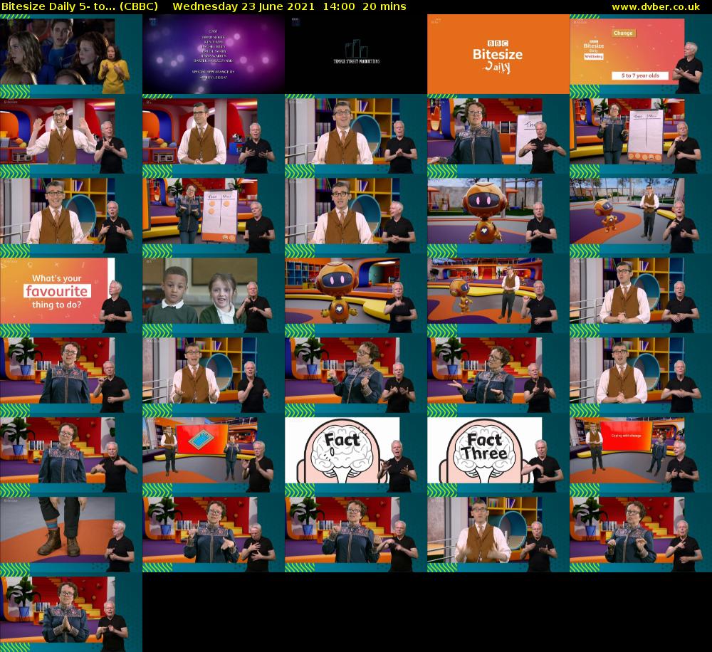 Bitesize Daily 5- to... (CBBC) Wednesday 23 June 2021 14:00 - 14:20