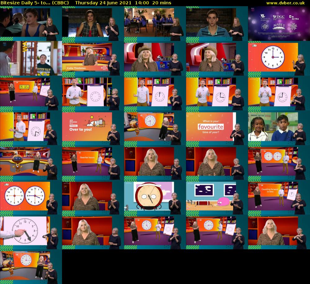 Bitesize Daily 5- to... (CBBC) Thursday 24 June 2021 14:00 - 14:20