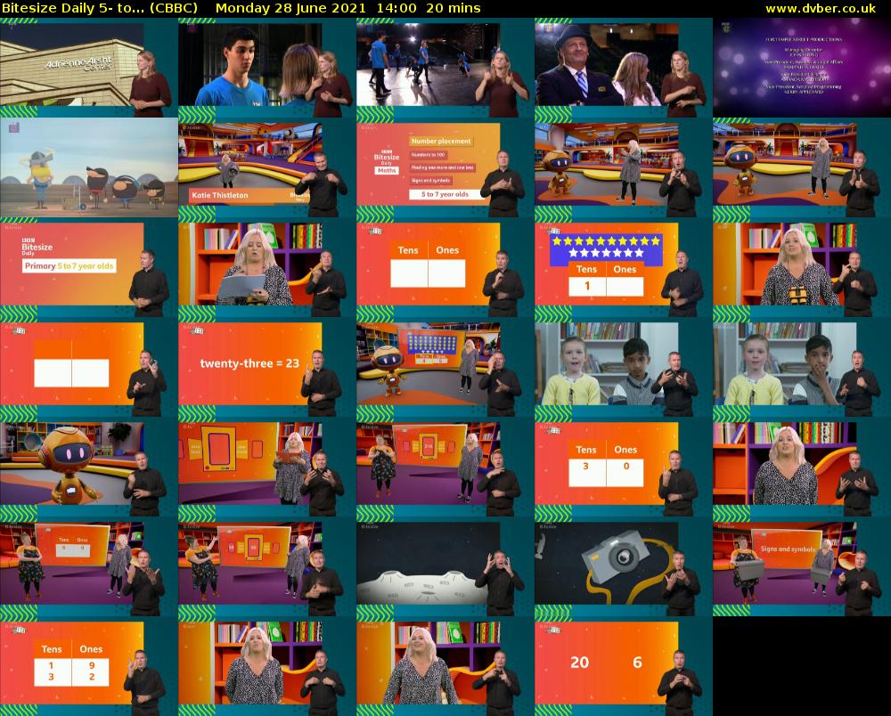Bitesize Daily 5- to... (CBBC) Monday 28 June 2021 14:00 - 14:20