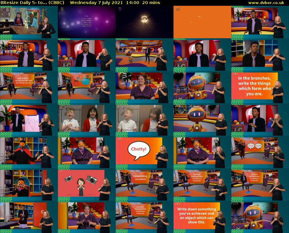 Bitesize Daily 5- to... (CBBC) Wednesday 7 July 2021 14:00 - 14:20