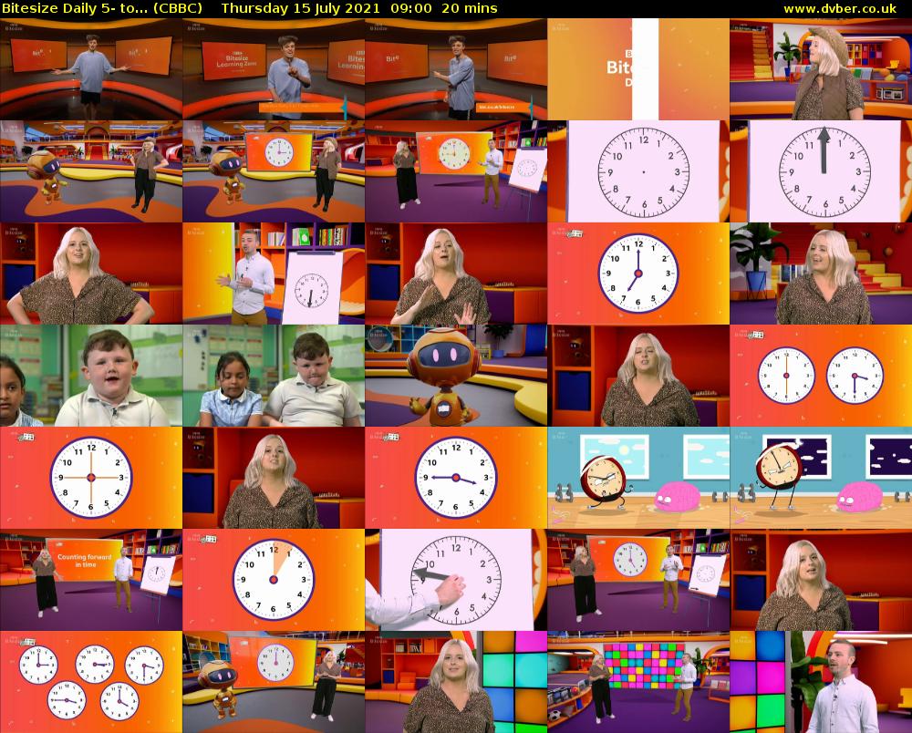 Bitesize Daily 5- to... (CBBC) Thursday 15 July 2021 09:00 - 09:20